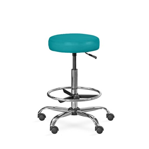 UBM LEKO-1 ZIELEŃ MEDYCZNA 06 Taboret lekarski z podnóżkiem, siedzisko 10 cm