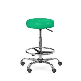 UBM LEKO-1 ZIELONY 21 Taboret lekarski z podnóżkiem, regulacja wysokości