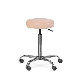 UBM LEKO BEŻOWY 03 Taboret lekarski, miękkie siedzisko, metalowa podstawa