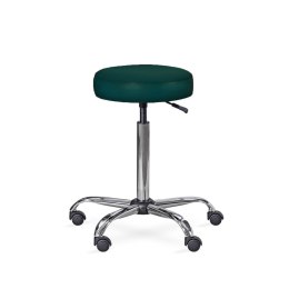 UBM LEKO CIEMNOZIELONY 12 Taboret lekarski, regulacja 59-78 cm, metalowa podstawa