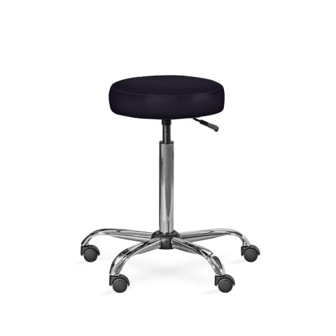 UBM LEKO CZARNY 10 Taboret lekarski, miękkie siedzisko, metalowa podstawa