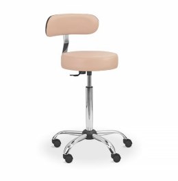 UBM LEKO-OP BEŻOWY 03 Taboret lekarski z oparciem, regulacja oparcia i wysokości