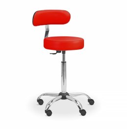 UBM LEKO-OP CZERWONY 11 Taboret lekarski z oparciem, regulacja wysokości