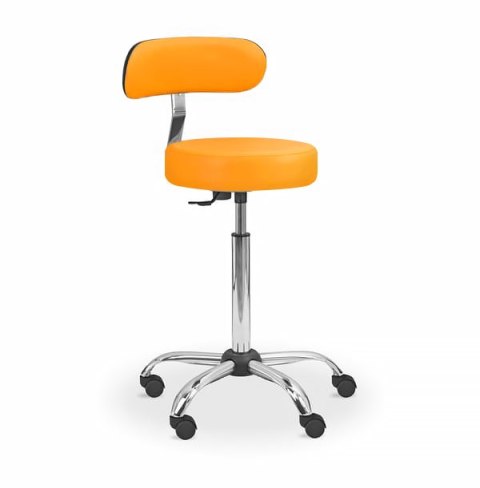 UBM LEKO-OP POMARAŃCZOWY 17 Taboret lekarski z oparciem, regulacja 59-78 cm