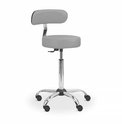 UBM LEKO-OP SZARY 16 Taboret lekarski z oparciem, siedzisko 39 cm, podstawa 60 cm