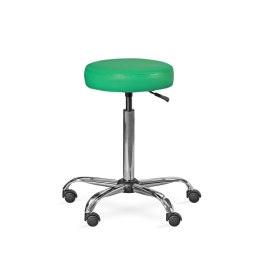 UBM LEKO ZIELONY 21 Taboret lekarski, miękkie siedzisko, metalowa podstawa