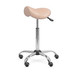 UBM ERGO STS BEŻOWY 03 Taboret tapicerowany, siodło, z regulacją