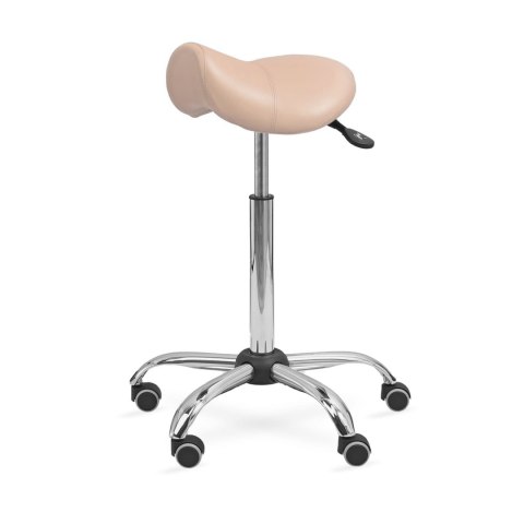 UBM ERGO STS BEŻOWY 03 Taboret tapicerowany, siodło, z regulacją