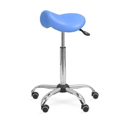 UBM ERGO STS NIEBIESKI 07 Taboret medyczny, tapicerowany siodłowy, regulowany