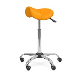 UBM ERGO STS POMARAŃCZOWY 17 Taboret medyczny siodłowy, tapicerowany, kółka
