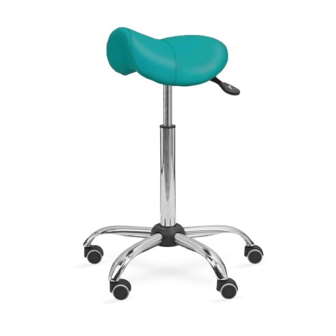UBM ERGO STS SELEDYNOWY 05 Taboret tapicerowany siodłowy, na kółkach, seledynowy