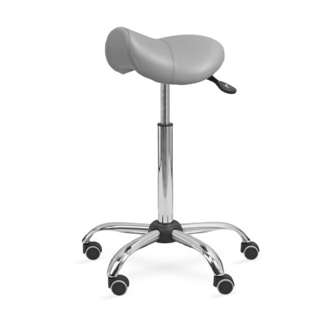 UBM ERGO STS SZARY Taboret tapicerowany, siedzisko typu siodło z regulacją pochylenia