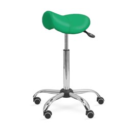 UBM ERGO STS ZIELONY 21 Taboret tapicerowany, siedzisko siodło z regulacją
