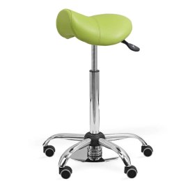 UBM ERGO STS LIMONKOWY 20 Taboret medyczny siodłowy z podnóżkiem, tapicerowany