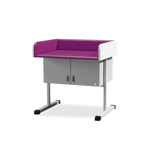 UBM SBN-S FUKSJOWY 19 Stół z szafką do badania niemowląt, boki osłonięte