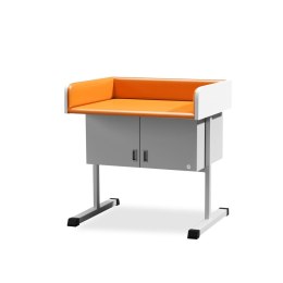 UBM SBN-S POMARAŃCZOWY 17 Stół do badania niemowląt z szafką, osłony, 960x750 mm
