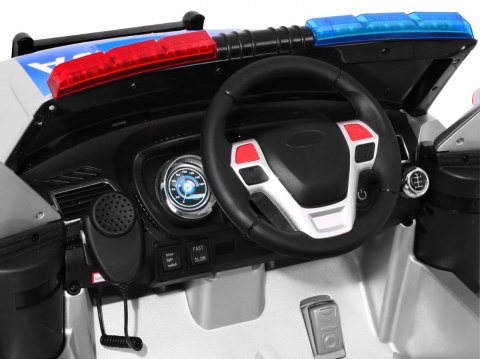 Auto SUV Policja na akumulator dla dzieci + Syreny + Światła + Megafon + Pilot