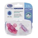 CHICCO PHYSIOFORMA MINI SOFT 2-6M GIRL Smoczek uspokajający, silikonowy, 2 szt.