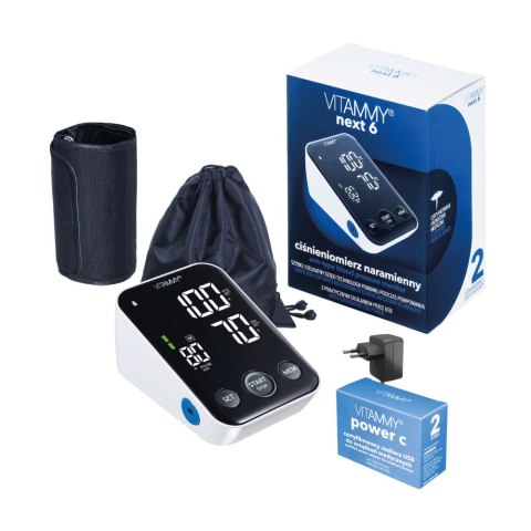 VITAMMY NEXT 6 + POWER C Ciśnieniomierz, funkcja głosowa, pomiar podczas pompowania