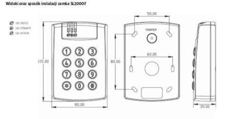 Zamek szyfrowy ROGER SL2000F