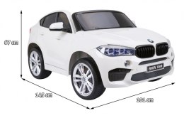 BMW X6M XXL dla 2 dzieci Biały SUV + Pilot + Ekoskóra