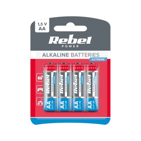 Baterie alkaliczne REBEL EXTREME LR06 4szt./bl.