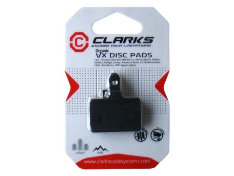 Okładziny hamulcowe CLARKS VX811 Żywiczne, Dla SHIMANO/TEKTRO & TRP (Shimano Deore M515, M475, M525, M465, M495, Tektro Draco, D