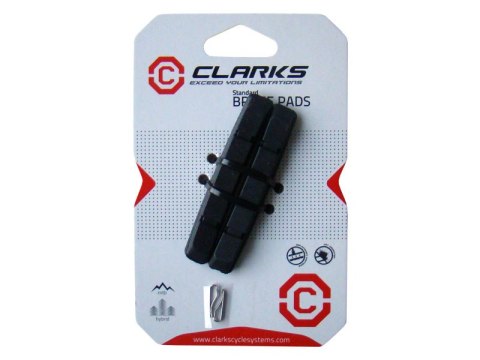 Wkładki klocków hamulcowych V-brake CLARKS CP501 INSERTS MTB/HYBRID, 70mm, Warunki Suche, MTB, V-brake, Czarne (NEW)