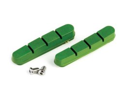 Wkładki klocków hamulcowych CLARKS CP201 dla Shimano/Campagnolo/Avid/Tektro, 52mm, Do obręczy ceramicznych, Szosa ,Zielone (DWZ)