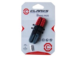Wkładki klocków hamulcowych V-brake CLARKS CPS501 INSERTS MTB/HYBRID ELITE, 72mm, Warunki Suche i Mokre, V-brake, Mtb, Czerwono-