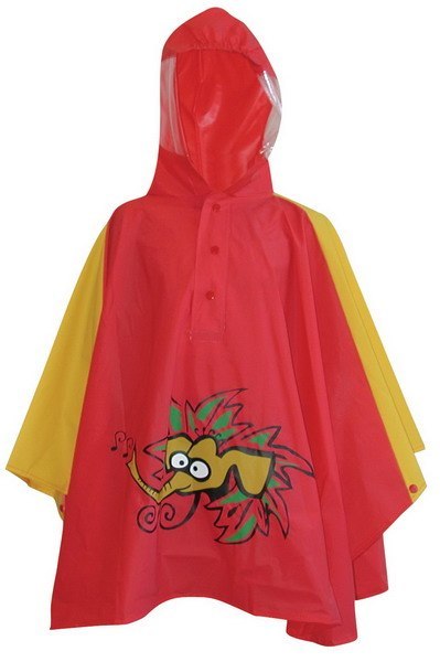 Ponczo dziecięce OLIFANT czerwone z kapturem roz.92 (WYPRZEDAŻ -60%)