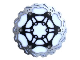 Tarcza hamulcowa pływająca CLARKS CFR-06 160mm, Mocowanie IS (6 śrub), Srebrno-czarna, Waga 104g (NEW)