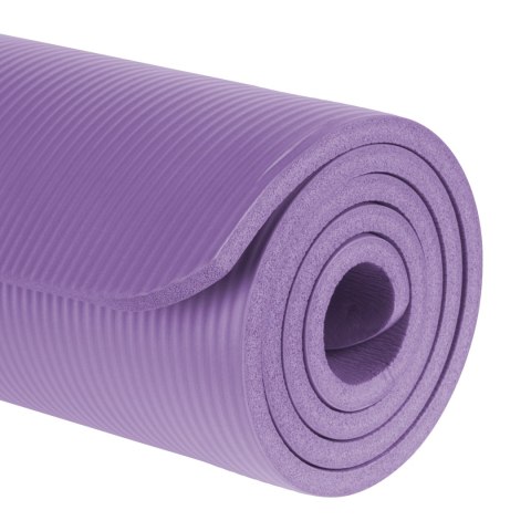 Mata gimnastyczna do ćwiczeń joga, pilates, fitness, 183x61cm, grubość 1.5cm, materiał NBR, fioletowa, REBEL ACTIVE