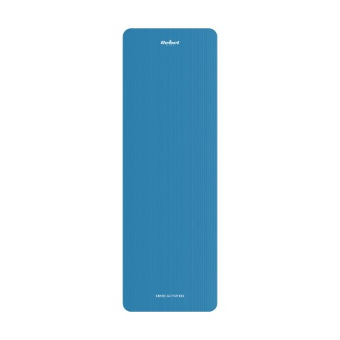 Mata gimnastyczna do ćwiczeń joga, pilates, fitness, 183x61cm, grubość 1cm, materiał NBR, niebieska, REBEL ACTIVE