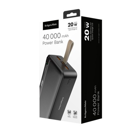 PowerBank Kruger&Matz 40000 mAh Li-ion z funkcją QC oraz PD