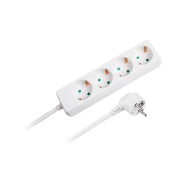 Przedłużacz 4 gniazda 1,5m typu niemieckiego bez przełącznika (3x1,0mm) Rebel biały