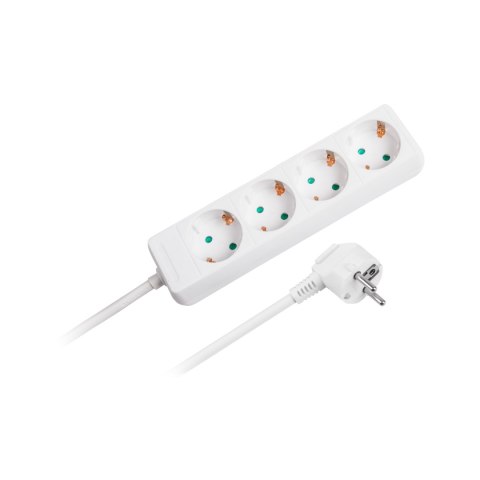 Przedłużacz 4 gniazda 1,5m typu niemieckiego bez przełącznika (3x1,0mm) Rebel biały