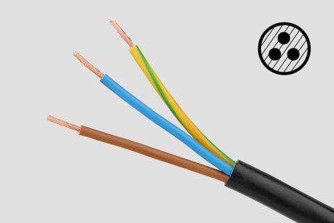 Przedłużacz 5 gniazd 1,5m typu francuskiego z przełącznikiem (3x1,0mm) Rebel czarny