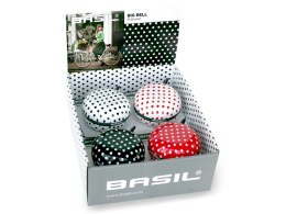 Dzwonek rowerowy BASIL BIG BELL POLKADOT 80mm, mix kolorów pudełko 4szt. (WYPRZEDAŻ -50%)