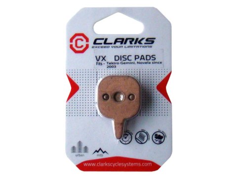 Okładziny hamulcowe CLARKS VX827 Żywiczne, Dla TEKTRO (Gemini, Novela 2003) Pudełko 20 par (NEW).