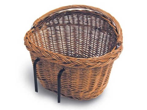 Kosz na kierownicę BASIL DETROIT mocowanie na haki, wiklinowy brązowy natural (WYPRZEDAŻ -50%)