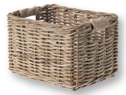 Kosz na kierownicę BASIL DORSET M, ratan naturalny szary (WYPRZEDAŻ -50%)