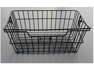 Kosz tylny na bagażnik BASIL BASKET-3 + haczyki mocujące Bottom hooks, stalowy czarny (WYPRZEDAŻ -50%)