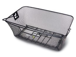 Kosz tylny na bagażnik BASIL CONCORD + haczyki mocujące Bottom hooks, stalowy czarny (WYPRZEDAŻ -50%)