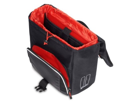 Sakwa pojedyncza BASIL SPORT DESIGN COMMUTER BAG 18L, tablet/notebook, Hook On System, wodoodporna black (WYPRZEDAŻ -50%)