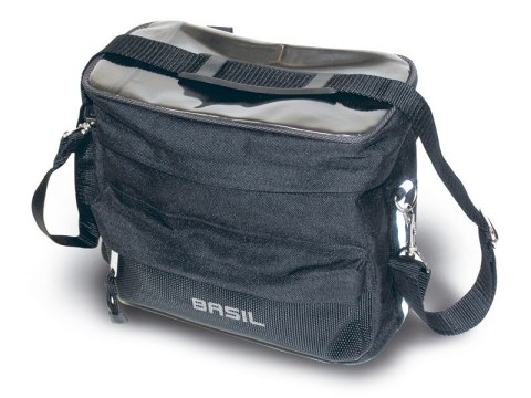 Torba na kierownicę BASIL MALI HANDLEBAR BAG 8L, mocowanie na rzepy, wodoodporna czarna (WYPRZEDAŻ -50%)