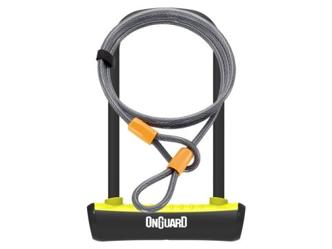 Zapięcie rowerowe ONGUARD NEON 8154YL U-LOCK + LINKA - ⌀ 11mm, Wymiary: 115mm x 230mm - uchwyt + 2x Klucze + LINKA 10mm x 120cm 