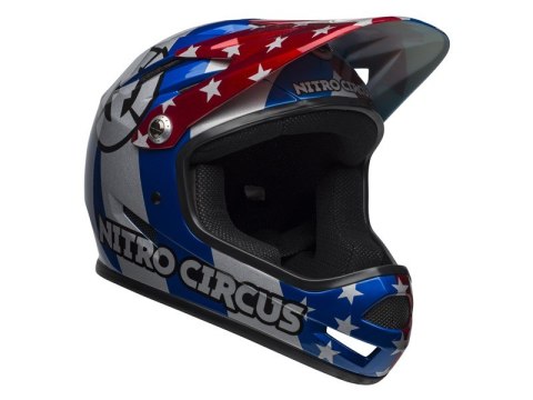 Kask full face BELL SANCTION nitro circus gloss silver blue red roz. S (52-54 cm)