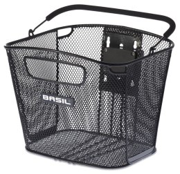 Kosz na kierownicę BASIL BOLD KF, KF System (bez uchwytu), mocowanie przenośne, stalowy czarny (NEW)
