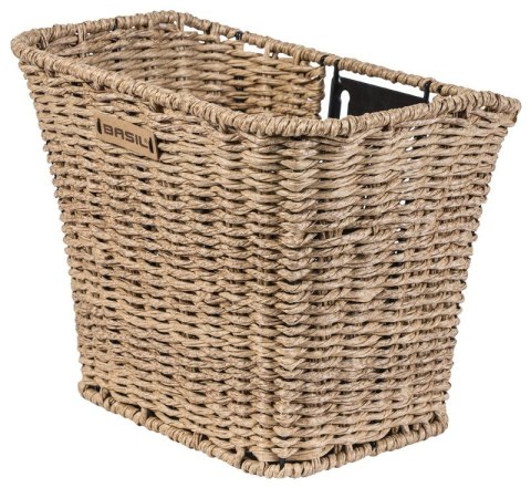 Kosz na kierownicę BASIL BREMEN RATTAN LOOK FM ratanowy, trawa morska, system mocowania kosza na stałe (bez płytki mocującej i w